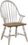 Sunset Trading Country Grove Windsor Spindleback Dining Chair with Arms | Fully Assembled Kitchen Armchair| Modern Farmhouse Minimalist Country Cottage | Distressed Gray and Brown Wood