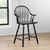 Sunset Trading Black Cherry Selections 24" Windsor Barstool with Arms | Counter Height Stool | Antique Black | Set of 2
