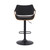 Black Faux Leather and Walnut Wood and Black Swivel Adjustable Bar Stool - 606114635123