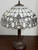 Homeroots Lighting 24" Stained Glass Two Light Accent Table Lamp, Stained Glass, Dark Brown Base