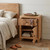 24" Natural Solid Wood Square Live Edge One Drawer Nightstand
