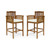 Set of Two 30" Beige Solid Wood Outdoor Bar Height Chairs