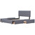 Dark Gray Linen Upholstered Queen Bed Frame With Drawers