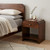20" Walnut Solid Wood Round One Drawer Nightstand