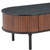 47" Black Wood Oval Pedestal Coffee Table With Drawer