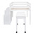 White Platform Wood Twin Loft Bed with Desk and Shelves