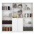 Set of Three White Wood Eleven Tier Modular Bookcase with Two Doors