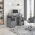 47" Gray Wood Pedestal Computer Desk With Two Drawers