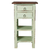 Sunset Trading Cottage End Table with Drawers and Shelves | Bahama Blue/Raftwood Brown Solid Wood | Fully Assembled Narrow Display Shelves