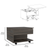 Inwood 2 Piece Living Room Set, Bar Cart + Coffee Table