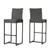 Set of Two 30" Gray Iron Outdoor Bar Height Chairs
