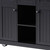 53" Black Wood Barn Door Rolling Kitchen Island With Storage With USB