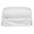 Sunset Trading Americana Box Cushion Slipcovered Ottoman | Performance Fabric Washable Water-Resistant Stain-Proof | White