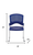 Set of Four Navy Blue and Silver Plastic Office Chair