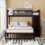 Espresso Twin Over Full Solid Wood Bunk Bed With Storage