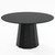52" Black Solid Wood Pedestal Base Round Top Dining Table