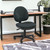 Ebony and Black Adjustable Swivel Fabric Rolling Office Chair