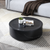 Round Black Marble Fiberglass Coffee Table