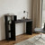 43" Black Wood Executive Desk