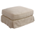 Sunset Trading Americana Box Cushion Slipcovered Ottoman | Linen 