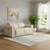 65" Cream and Black Italian Leather Power Reclining Loveseat