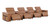 166" Chestnut Top Grain Leather Reclining Metal USB Sofa
