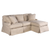 Sunset Trading Horizon Replacement Slipcover Only for T-Cushion Sectional Sofa with Chaise | Performance Fabric Washable Water-Resistant Stain-Proof | Tan