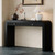 54" Black Wood Double Pedestal Console Table With Two Drawers