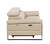77" Cream and Black Italian Leather Power Reclining Loveseat