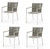 Set of Four Light Brown And Silver Woven Steel Outdoor Arm Chairs