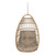 29" Brown Metal Outdoor Egg Chair with Brown Cushion