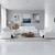 Two Piece White Genuine Leather Five Person Seating Set