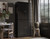 72" Black Solid Wood Four Door Pantry Or Storage Closet