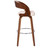 Homeroots Living Room Cream Faux Leather Modern Walnut Wooden Bar Stool