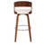 Homeroots Living Room Cream Faux Leather Modern Walnut Wooden Bar Stool