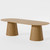 86" Natural Wood Double Pedestal Base Oval Dining Table