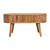 32" Oak Solid Wood Oval Coffee Table With Two Drawers