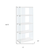 59" White Glass Four Tier Etagere Bookcase