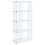 59" White Glass Four Tier Etagere Bookcase
