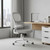 White Adjustable Height Swivel Rolling Gaming Chair