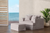 Sunset Trading Newport Slipcovered 44" Wide Ottoman | Performance Fabric Washable Water-Resistant Stain-Proof | Gray 