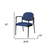 Set of Two Navy Blue and Black Fabric Office Chair