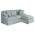 Sunset Trading Horizon Replacement Slipcover Only for T-Cushion Sectional Sofa with Chaise | Performance Fabric Washable Water-Resistant Stain-Proof | Ocean Blue
