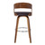 Homeroots Living Room Brown Faux Leather Modern Walnut Wooden Bar Stool