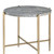 Homeroots Living Room 24" Round End Table, Champagne and Light Gray