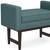 29" Teal Blue and Walnut Linen Ottoman