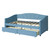 Blue Upholstered Twin Bed Frame With Drawers