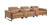 129" Chestnut Top Grain Leather Reclining Metal USB Sofa
