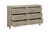 57" Gray Solid Wood Six Drawer Dresser