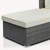 Eight Piece Gray and Beige Wicker Upholstered Cushions Sectional Seating Group With Table